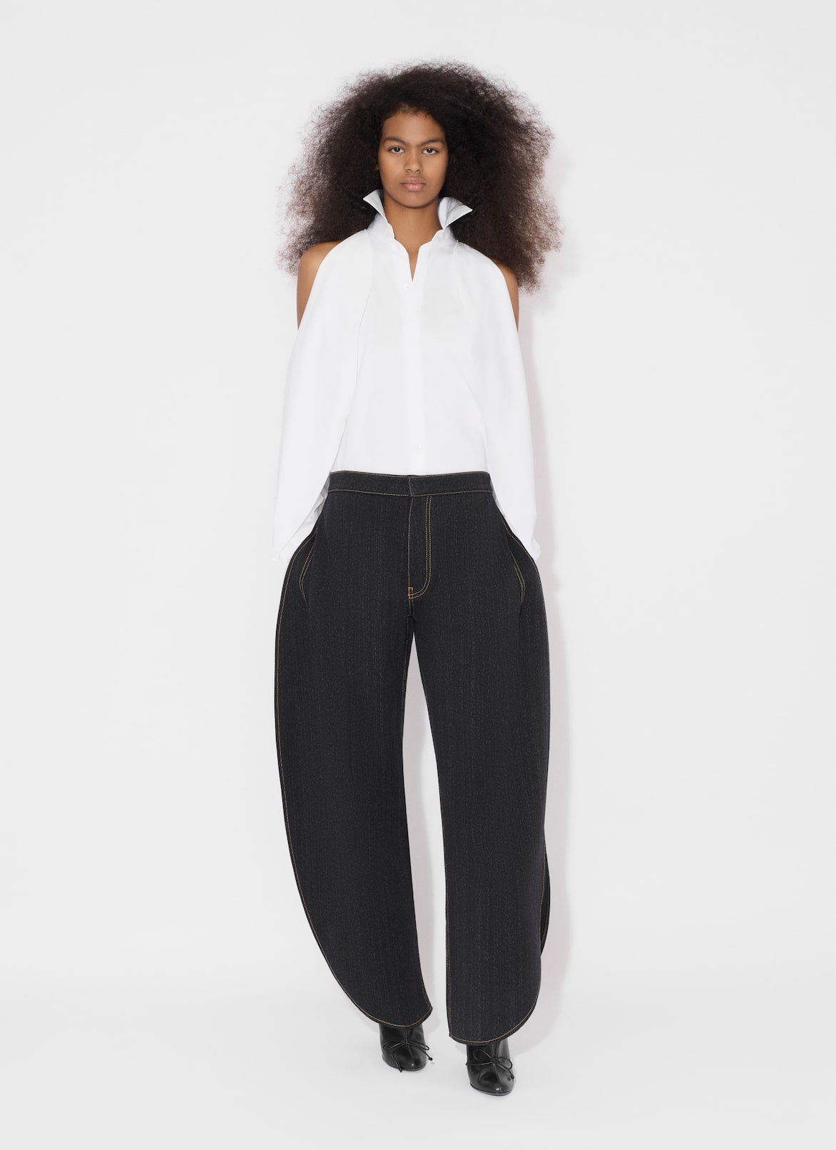 BALLOON SLEEVE SHIRT IN COTTON POPLIN ALAÏA WHITE BALLOON SLEEVE SHIRT IN COTTON POPLIN